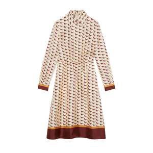 Gucci - Diagonal Horses Print Silk Dress - IT 40